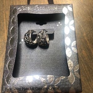 Silver plated and crystal earrings